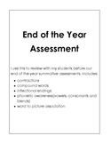 Language Arts/Reading End of the Year Assessment/Test Prep