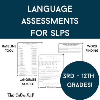 Preview of Bundle of Language Assessments for SLPs, IEPs, ESL, and Interventions