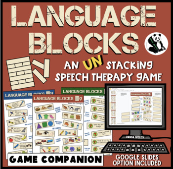 Preview of Language Blocks: A Speech Therapy UN-stacking Game! + Google Slides Version