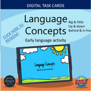 Language Concepts BOOMCards by The Speech and Language Lady | TPT