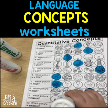 Preview of Language Concepts | Speech Therapy Worksheets