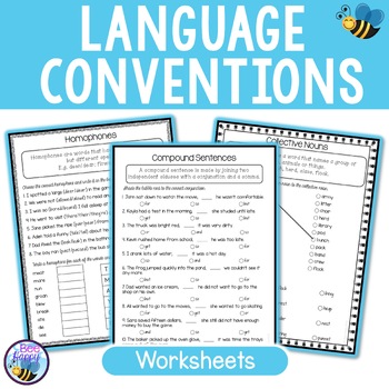 Preview of Language Conventions Worksheets