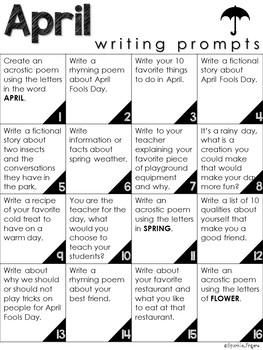 Language, Daily 5- Monthly Writing Prompts & Vocabulary, EDITABLE