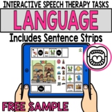 Language Deck Boom Cards Speech Therapy SAMPLE FREEBIE