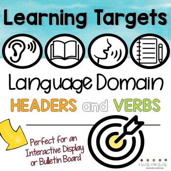 Preview of ESL Learning Target Verbs and Language Domain Headers for Display Board