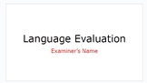 Language Evaluation Outline