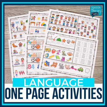 Preview of One Page Language Activity Placemats