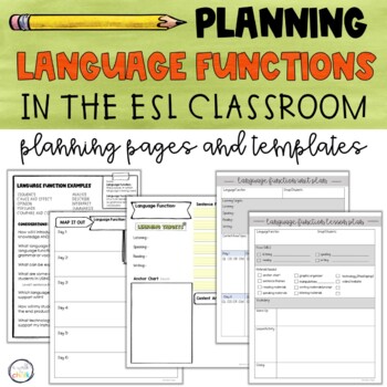 Preview of Language Functions Planning Pages and Templates - ESL Lesson Plans