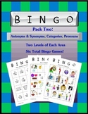 Language Galore's Bingo Pack Two:  Antonyms & Synonyms, Ca