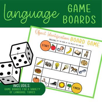 Language Game Boards (Objects/Actions/Emotions, Categories, Adjectives ...