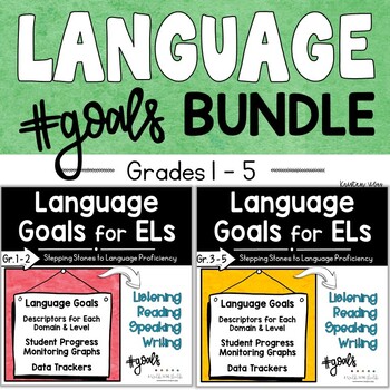 Preview of Language Goals For English Learners | ESL Goal Setting | Grades 1-5 BUNDLE
