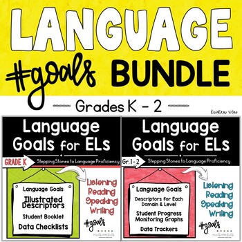 Preview of Language Goals for English Learners | ESL Kindergarten and Grades 1-2 Bundle