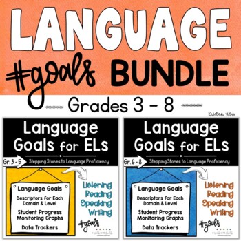 Preview of Language Goals for English Learners | ESL Goal Setting | Grades 3-8 BUNDLE