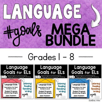 Preview of Language Goals for English Learners | ESL Goal Setting | Bundle Grades 1-8
