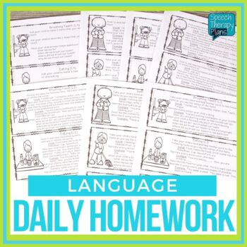 speech therapy homework template