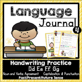 Language Journal for Handwriting, Nouns & Verb Agreement