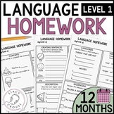 Language Homework Worksheets for Speech Therapy for Entire