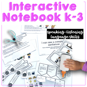 Preview of Language Listening Skills Interactive Notebook for Speech K - 1 - 2 - 3