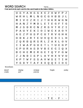Preview of Language Live Africa Digs Level 1 Unit 2 vocabulary wordsearch crossword puzzles