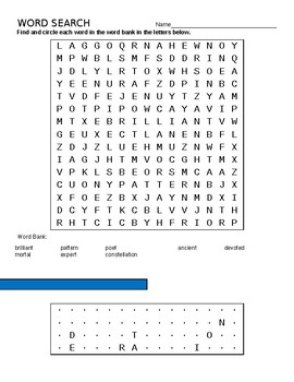 Preview of Language Live Gemini Level 1 Unit 3 vocabulary wordsearch crossword puzzles