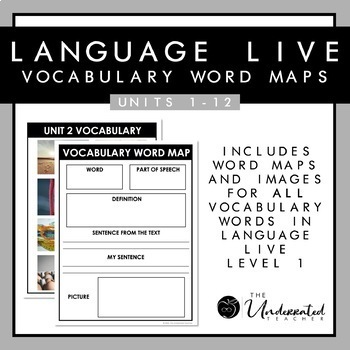 Preview of Language Live Level 1 Units 1-12 Vocabulary Word Map Bundle