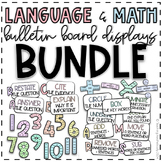 Language & Math Bulletin Board Display Bundle | Print & Go!