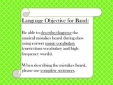 Language Objective for Music Classroom