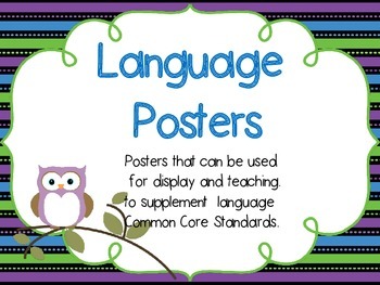Preview of Language Posters to Supplement Common Core Standards
