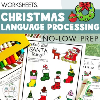Preview of Language Processing Christmas Worksheets