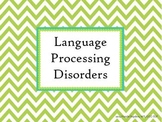 Language Processing Disorder Powerpoint for Speech Languag