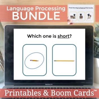 Preview of Language Processing Speech Therapy Boom Cards & Printable Bundle