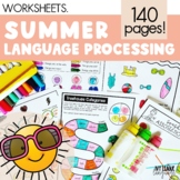 Language Processing Summer Worksheets for Homework & ESY