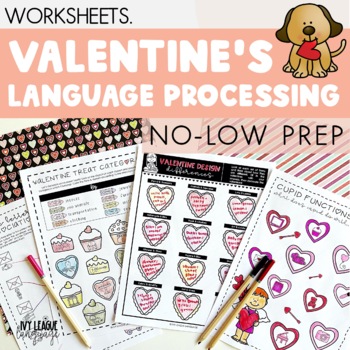 Preview of Language Processing Valentine's Day Worksheets