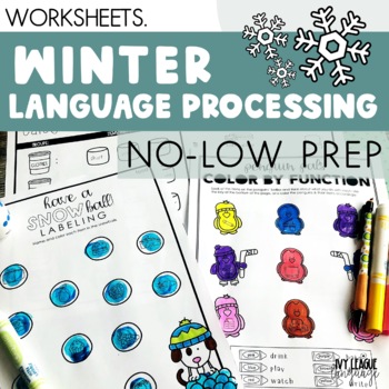 Preview of Language Processing Winter Worksheets