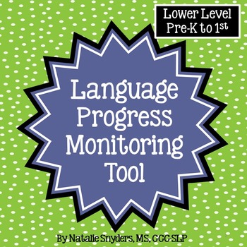 Preview of Language Progress Monitoring Tool (Lower Level) for Speech-Language Therapy