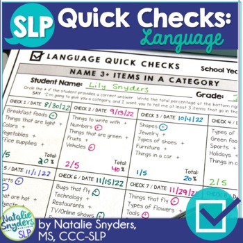 Preview of Language Quick Checks - Data Collection for SLPs