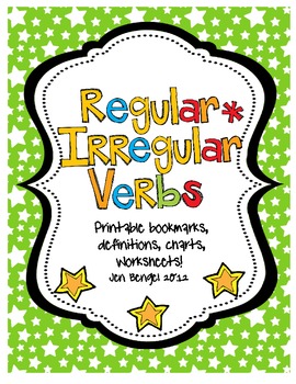 language regular irregular verbs printables with ccss by jen bengel