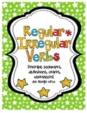 Language Regular & Irregular Verbs Printables with CCSS