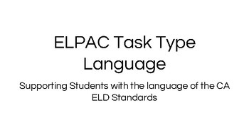 Preview of Language Resources for ELPAC