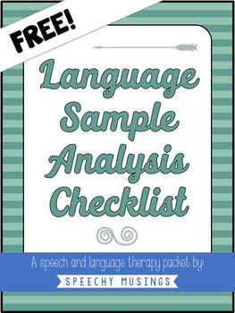 Preview of Language Sample Analysis Checklist Freebie