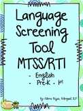 Language Screening Tool – MTSS/RTI