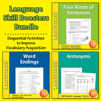 Preview of Language Arts Worksheets for ELA BUNDLE - Antonyms, Contractions, Prefix, Suffix