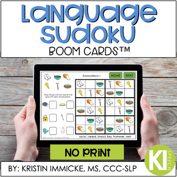 Preview of Language Skills Sudoku BOOM CARD™ Deck - Distance Learning