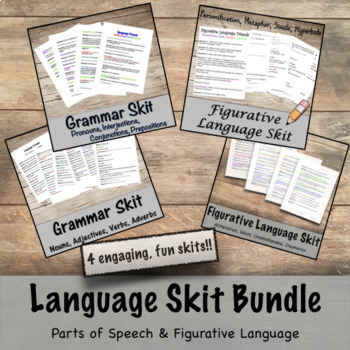 Preview of Language Skit Bundle- Figurative language & Parts of Speech