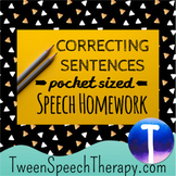 Language Speech Therapy Homework: Correcting Sentences