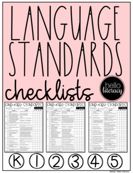 Preview of Language Standards Checklists K-5
