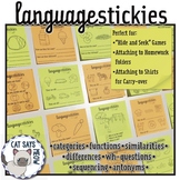 Language Stickies! Sticky Note Language Tasks (categories,