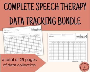 Preview of Language Stuttering Fluency Articulation Data Collection Tracking Bundle - SLP