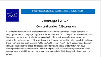 Preview of Language Synxtax - Comprehension & Expression