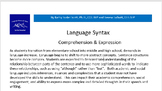 Language Synxtax - Comprehension & Expression